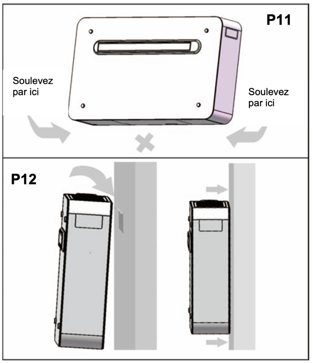 Schéma de fixation du climatiseur OAC-270-SD1 sur le support mural