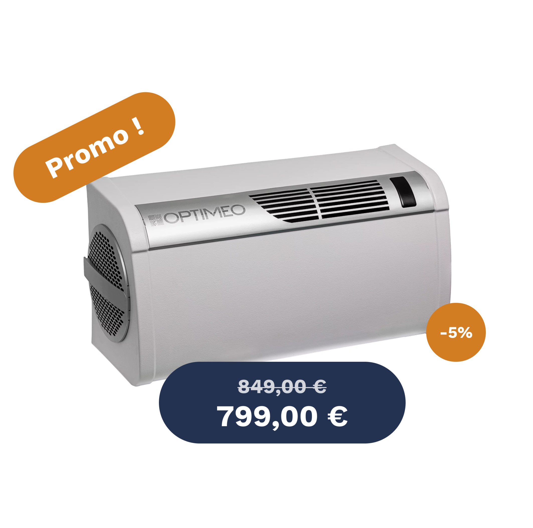 optimeaClimatiseur monobloc fixe réversible OAC-250-RE2 – 2410 W – sans unité extérieure