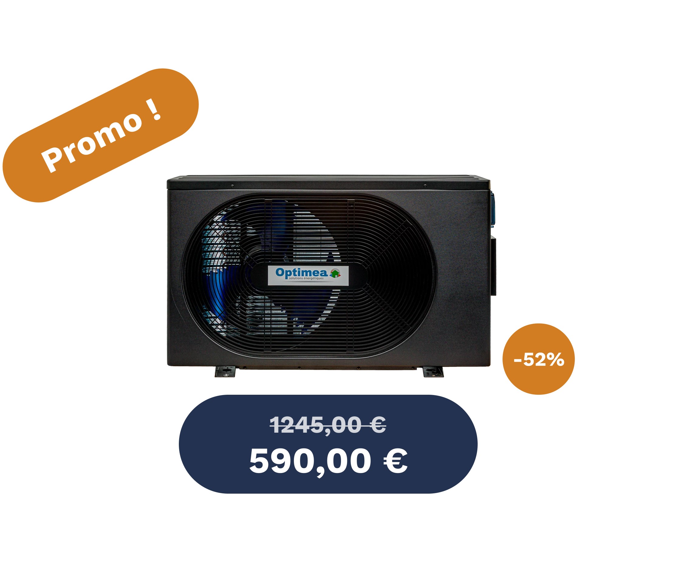 optimeaPompe à chaleur piscine 45 m³ – WiFi, silencieuse,