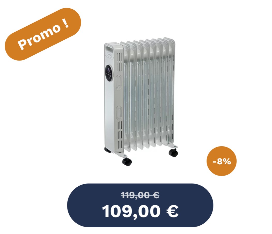 optimeaRadiateur bain d'huile 2500W
