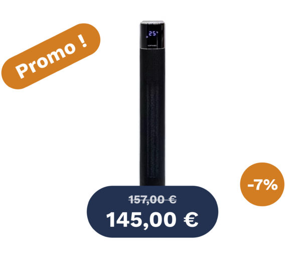 Chauffage mobile soufflant en céramique colonne,Noir & Blanc  OCE-C05-2200