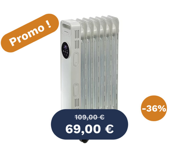 Radiateur bain d'huile,Blanc, 2000W </br> OCE-D01-2000