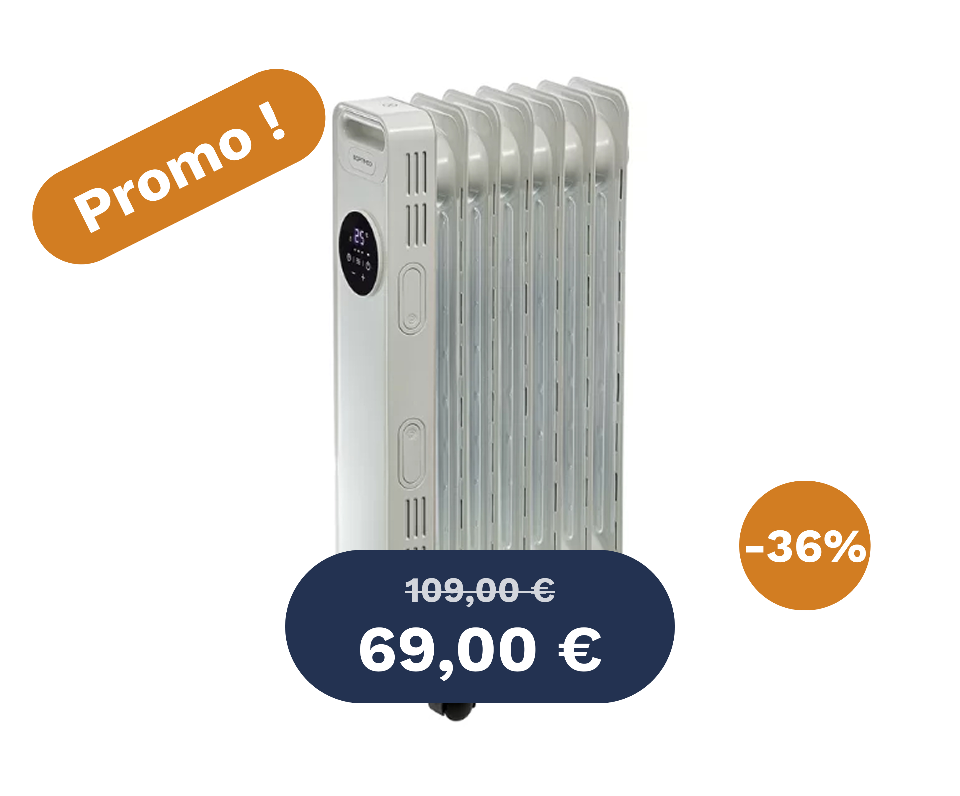 Radiateur bain d'huile 2000W Promo