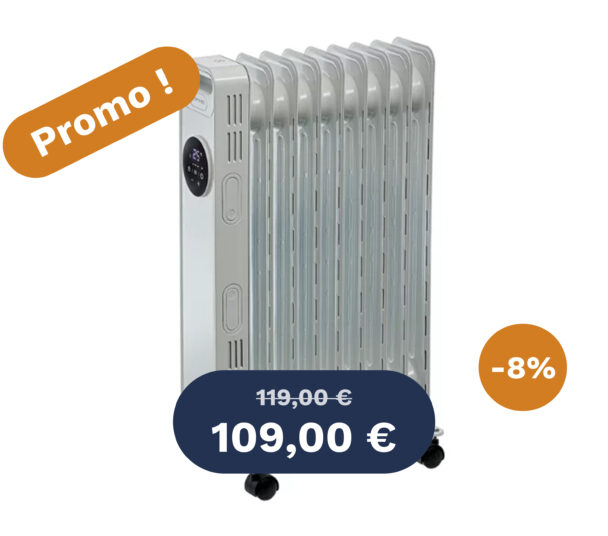 Radiateur bain d'huile,Blanc, 2500W </br> OCE-D01-2500