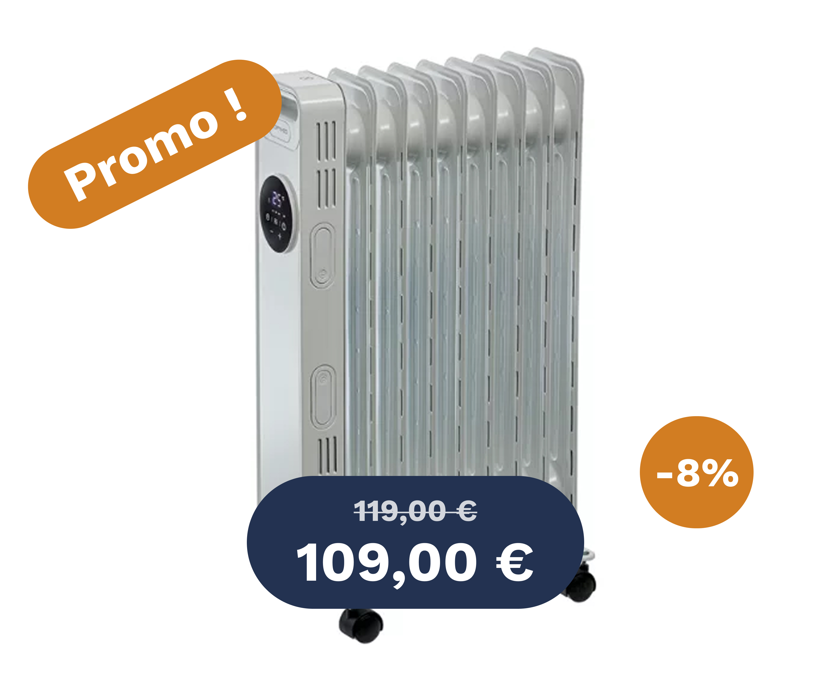 Radiateur bain d'huile 2500W Promo