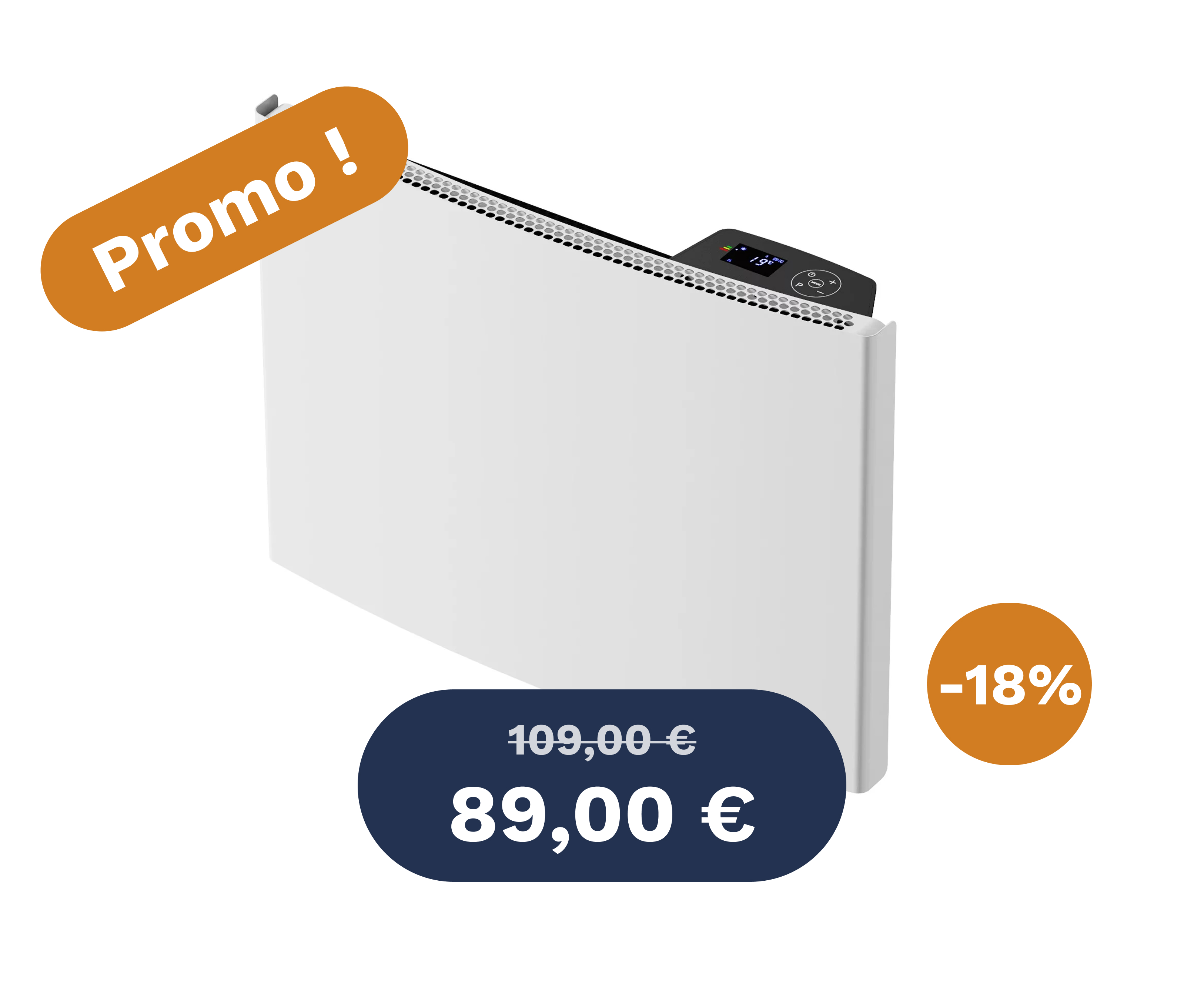 Radiateur céramique inertie sèche 1000W OPT-ORICIS-1000